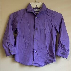 Calvin Klein Sateen lavender colored button down shirt size 6 youth